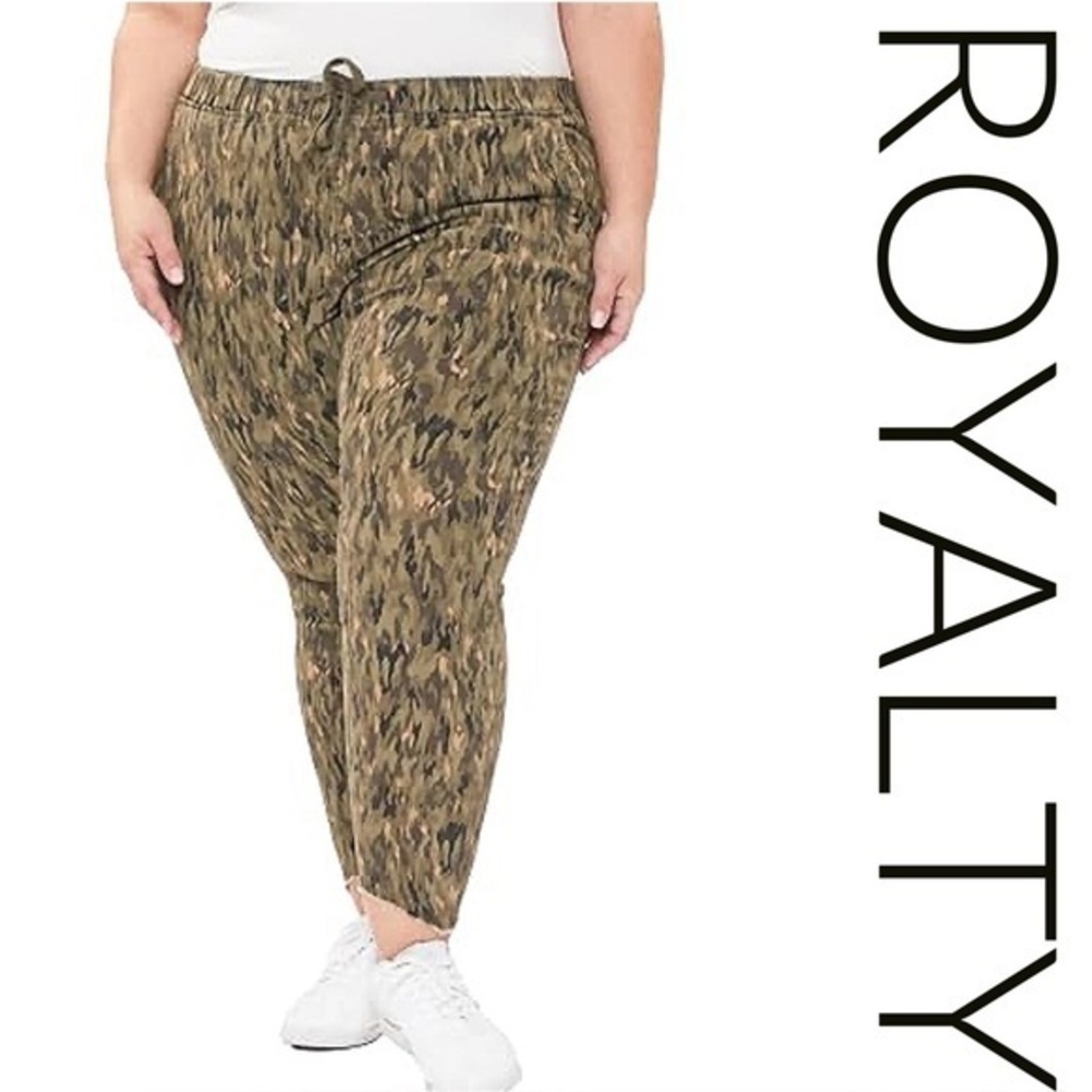 ❤️NEW NWT Royalty For Me Olive Camo Joggers Women’s 2X Stretch Pull-On Pants